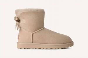 NEW UGG women's mini bailey bow boot in moon light